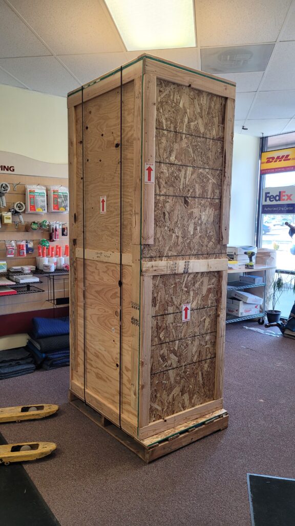 Finished Custom Crate of the Gerald Balciar Sculpture "Canyon Princess "Bronze Mountain Lion Statue c/o Broadmoor Galleries