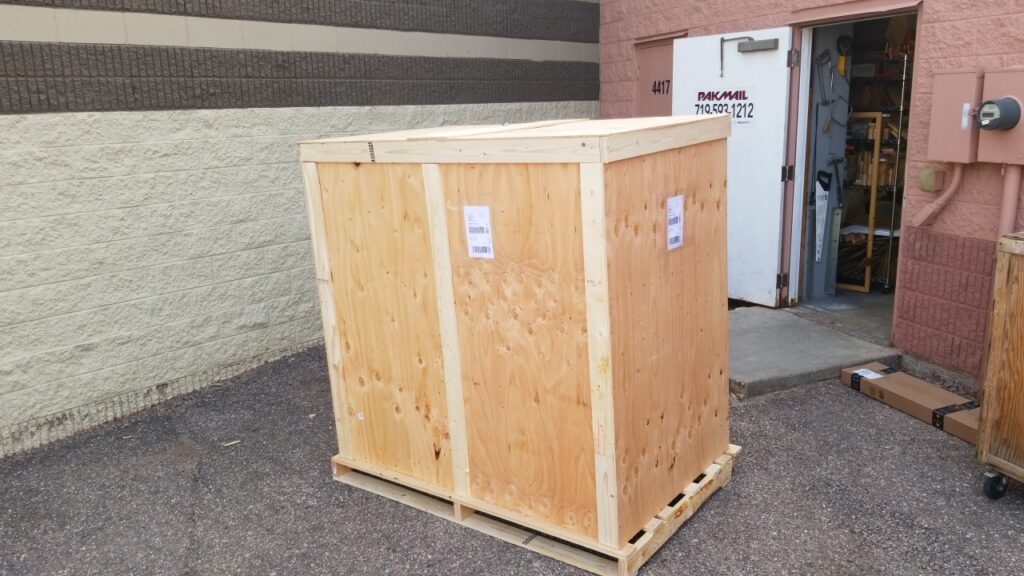 Finished Custom Crate of the sculpture "Air Force One" a Bronze Eagle Statue c/o Broadmoor Galleries